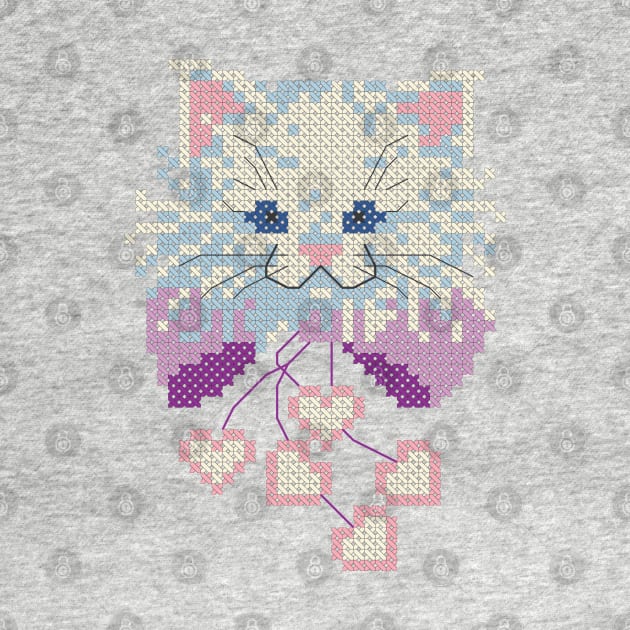 Pastel Cat Cross Stitch by inotyler